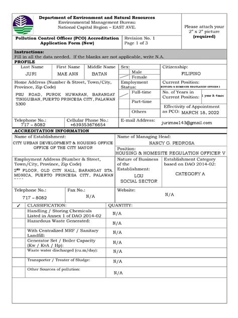 pco accreditation application form
